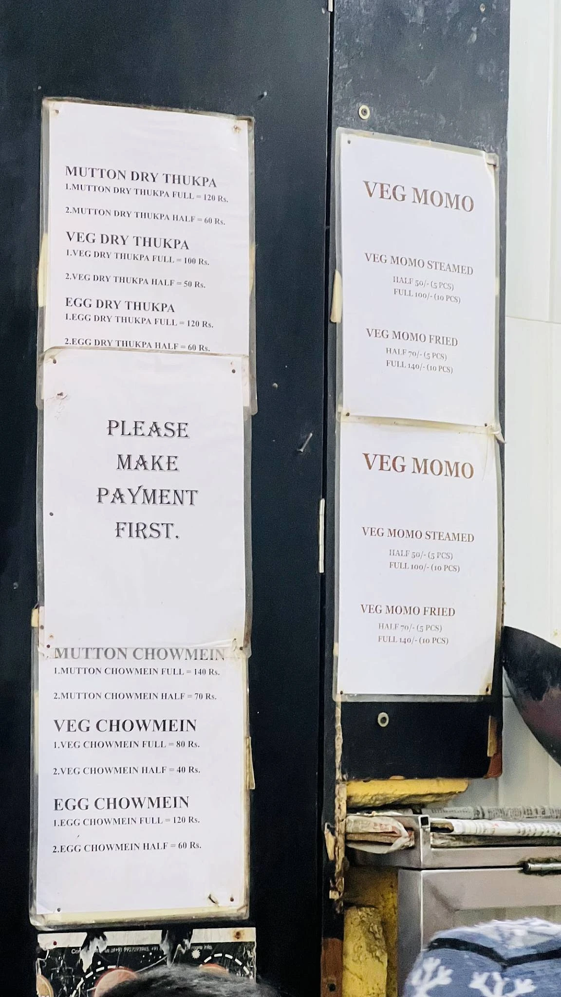 Sonam Fast Food Menu
